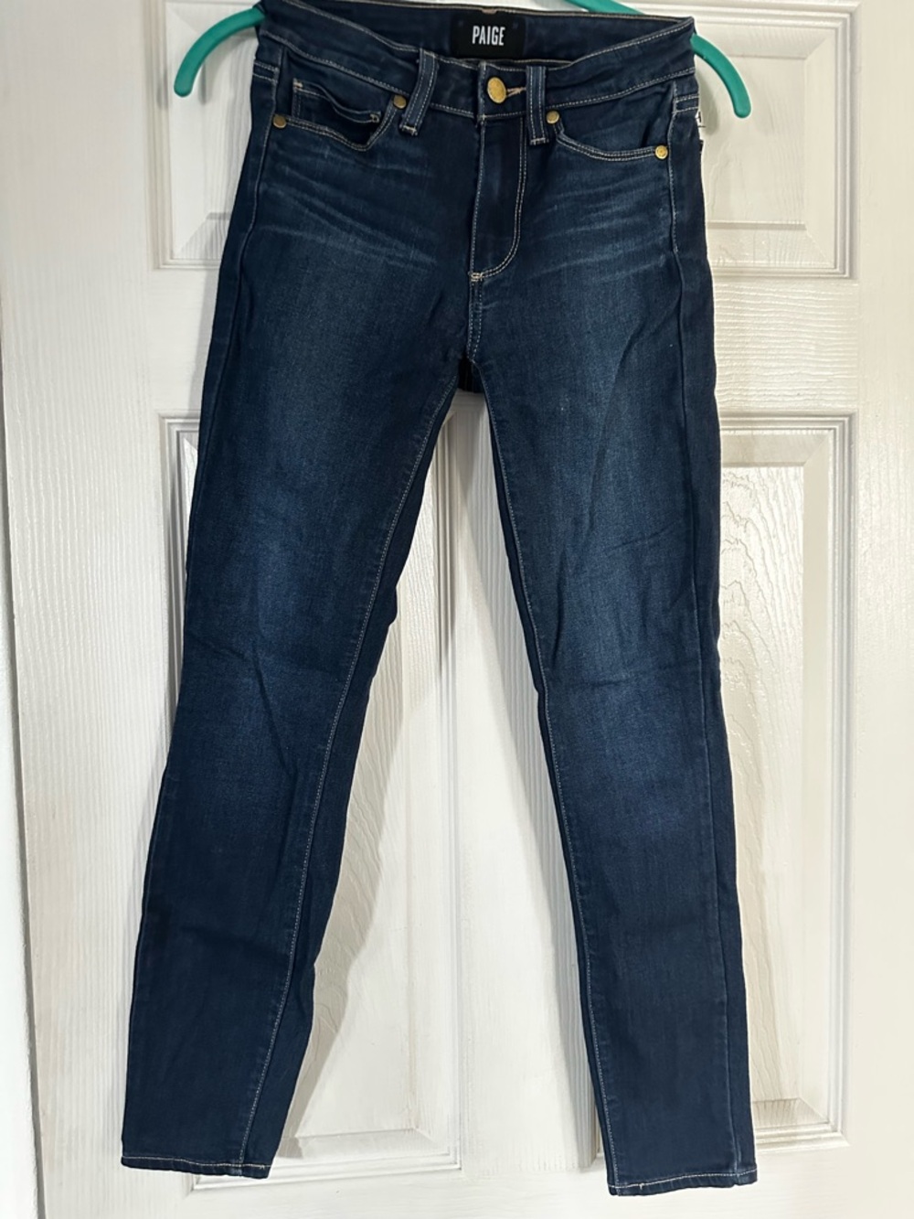 PAIGE Slim Skinny Jeans in Dark Indigo Blue Size 25